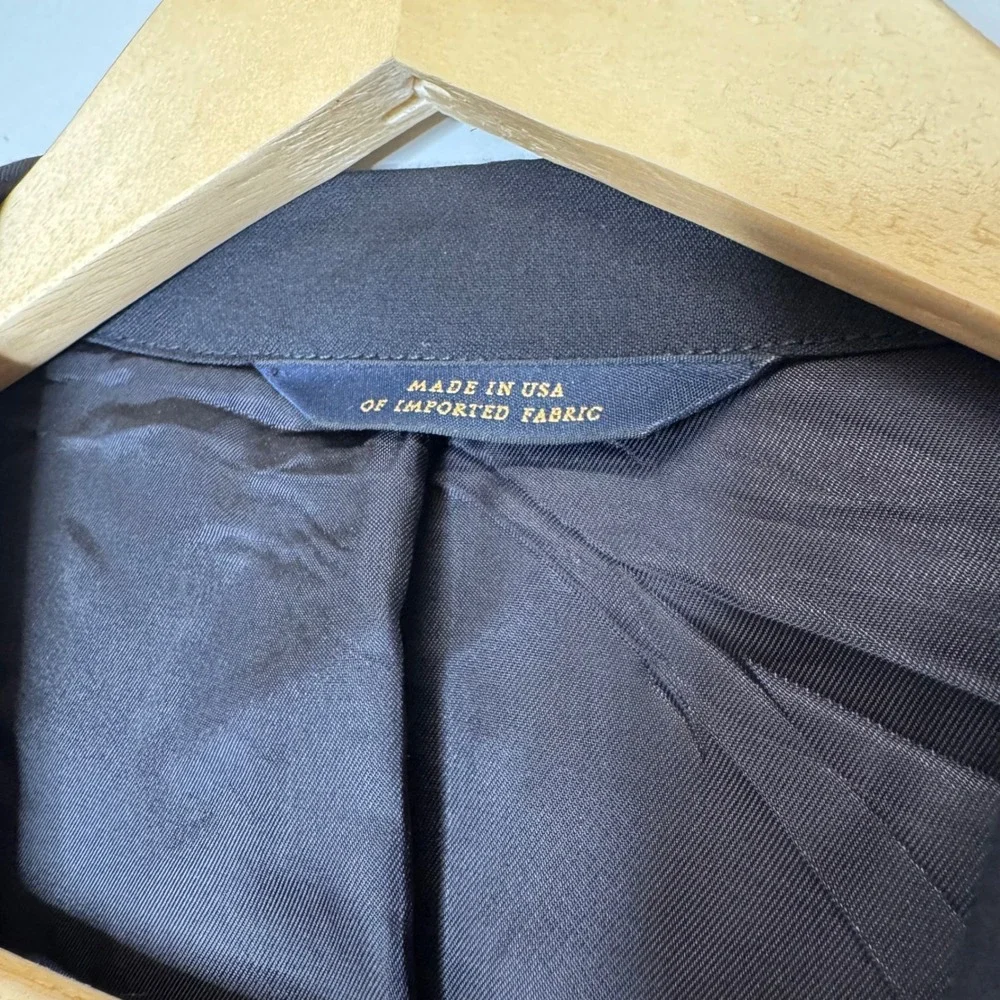 Brooks Brothers Mens 43 LG Black Super 110s Worsted Wool Blazer Sport Coat USA